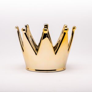PORTA CANDELA CORONA ORO 8 X 8 X 6 CM