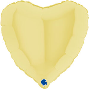 PALLONE MYLAR CUORE GIALLO MATTO 46 CM