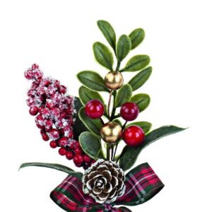 PICK PIGNA CON BACCHE ROSSE E FIOCCO 150 MM