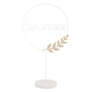 Cerchio Comunione Bianco Oro Con Base 40 x 71 cm
