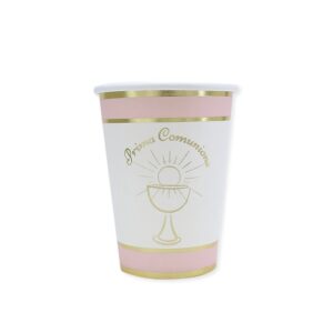 8 BICCHIERI PRIMA COMUNIONE CHIC ROSA 200 CC