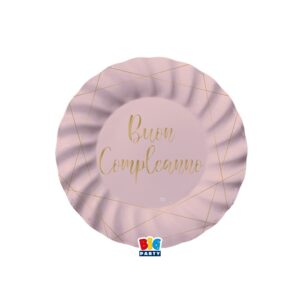 8 PIATTI BUON COMPLEANNO ROSE 20 CM