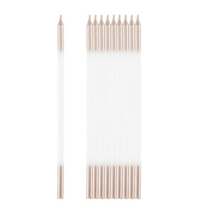 10 CAND. CON SOST. BIANCO E ROSE GOLD 15 CM