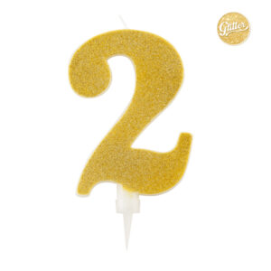 Candela Glitter Oro N 2 15.5 cm
