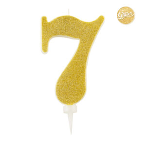 Candela Glitter Oro N 7 15.5 cm