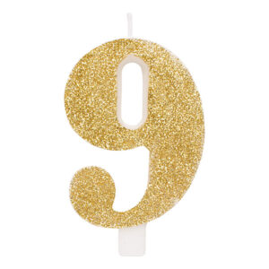 Candelina Glitter Oro N 9 9.5 cm