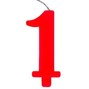 Candelina Scintillante Rossa n 1 9.5 cm