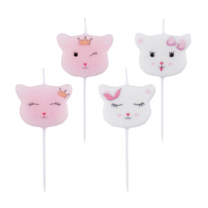 4 CANDELINE SU STECCO LADY KITTY ASSORTITI 8 CM