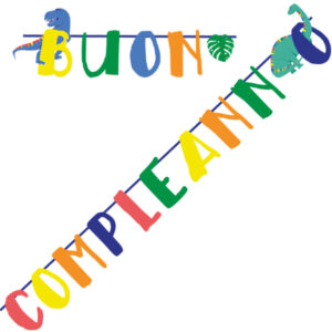Festone Buon Compleanno Dino Roar 2.50 Mt