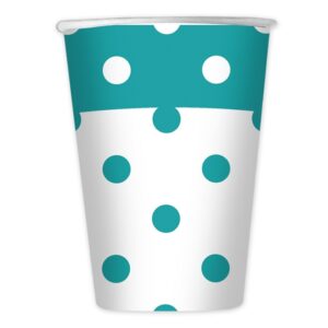 10 Bicchieri Pois Acqua Marina 220 cc