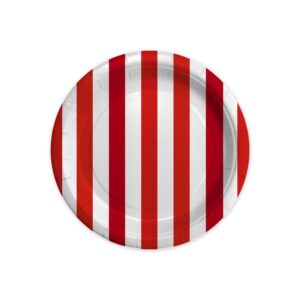 8 Piatti Righe Rosso 18 cm