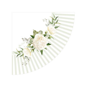 16 Tovaglioli Floral White Smerlo Tondo 33 X 33