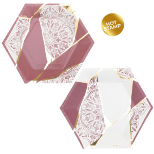 8 PIATTI KINTSUGI PINK 2 COLORI ASSORTITI 23 CM