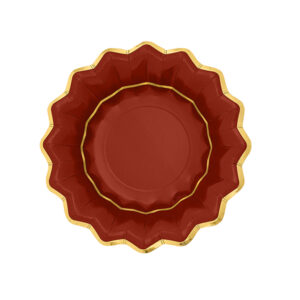 8 PIATTI NEW SHAPE ROSSO BORDO ORO 24 CM