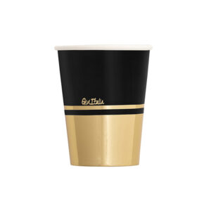8 BICCHIERI NEW LIBERTY BLACK AND GOLD 250 CC