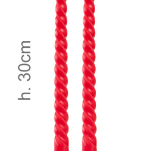 2 CANDELE TORCIGLIONI ROSSO OPACO 30 CM
