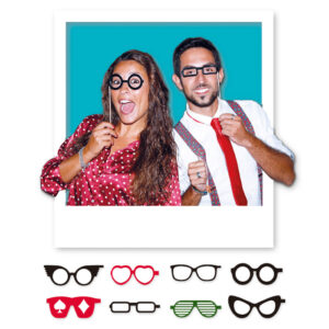 8 Accessori Photo Booth Occhiali 20 cm