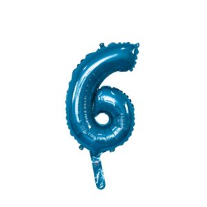 PALLONE MYLAR N 6 BLU CON VALVOLA 14 P 35 CM