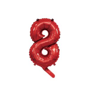 PALLONE MYLAR N 8 ROSSO CON VALVOLA 14 P 35 CM