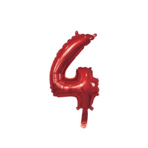PALLONE MYLAR N 4 ROSSO CON VALVOLA 14 P 35 CM