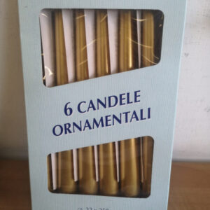 6 CANDELE CONICHE ORO 22 X 250 MM