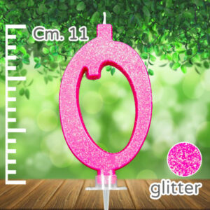 Candelina Fucsia Glitter N 0 11 cm