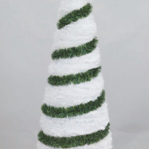 ALBERO CONICO FERRO DEC. FILO MET/BIANCO 60 CM