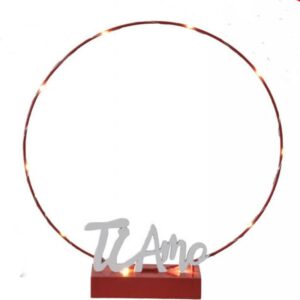 CERCHIO CON LED CON BASE ROSSO TI AMO 32 CM