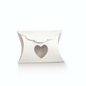 10 BUSTE CON FINESTRA CUORE FIBRA BIA 80X85X30