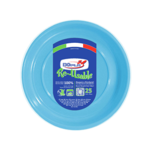 PIATTI PIANI REUSE AZZURRO 22 CM 25 PEZZI