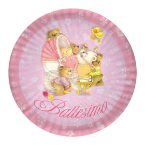 10 Piatti Piani Baby Bear Rosa 23 cm