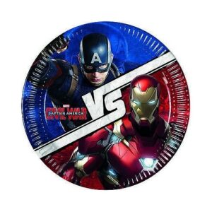 8 Piatti Captain America Civil War 23 cm