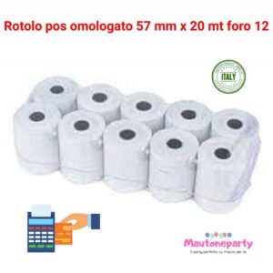 10 ROTOLI TERMICI POS 57 MM X 20 MT FORO 12