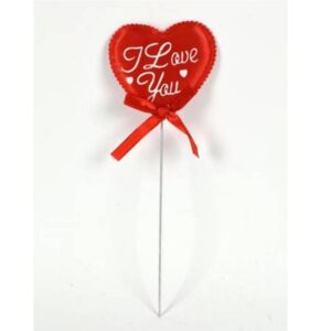 SPILLONE CUORE CON DEDICA TI AMO CON FIOCCO 23CM